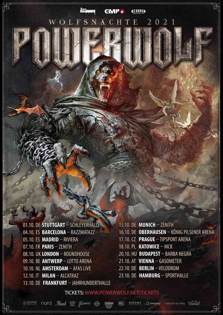 powerwolf - tour flyer 2021