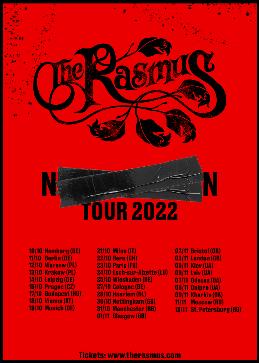the rasmus - tour flyer 2022