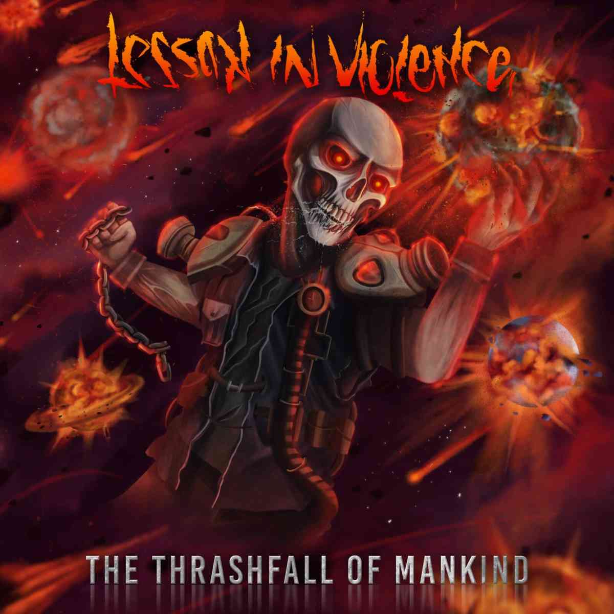 LESSON IN VIOLENCE - The Thrashfall Of Mankind - album cover