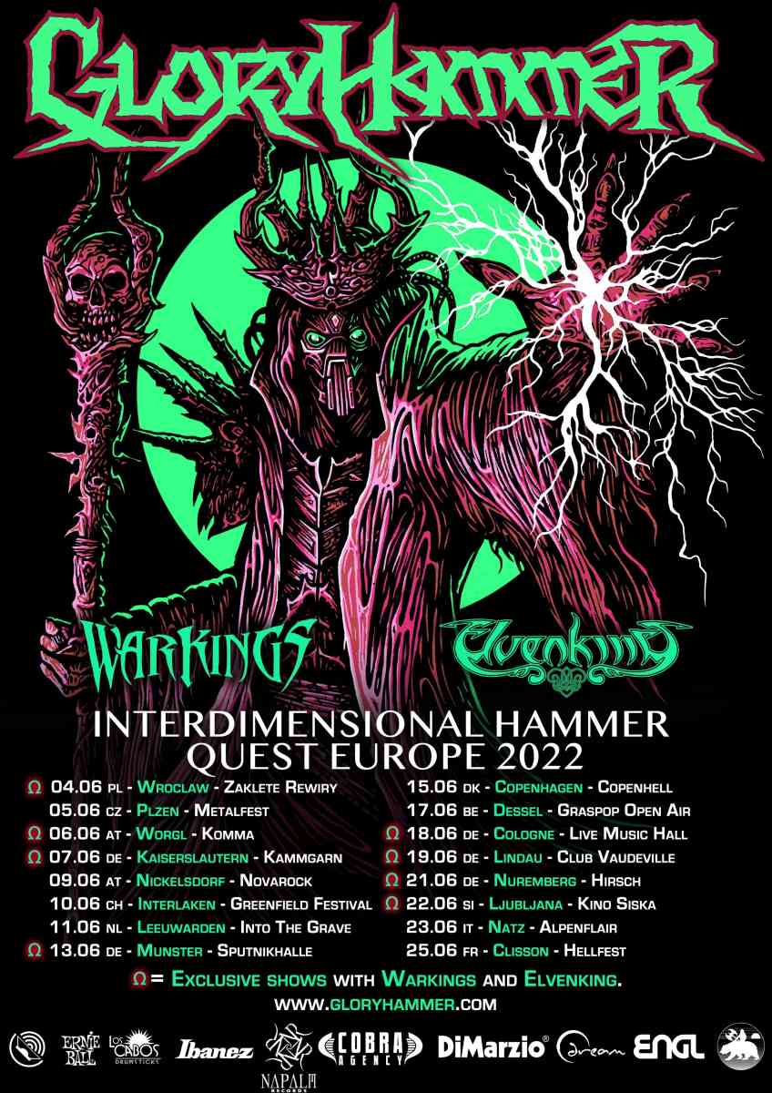 gloryhammer - tour flyer 2022