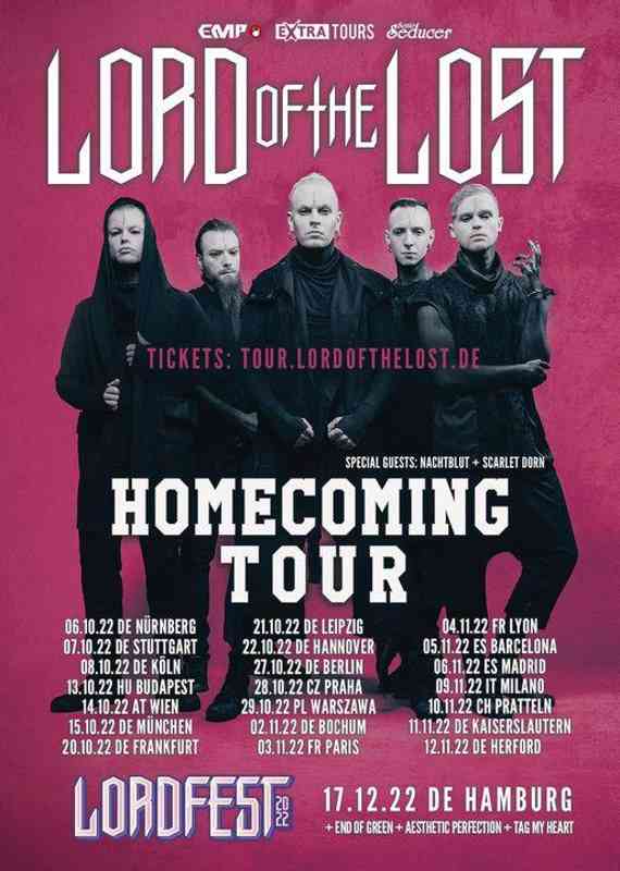 lord of the lost - homecoming tour flyer 2022