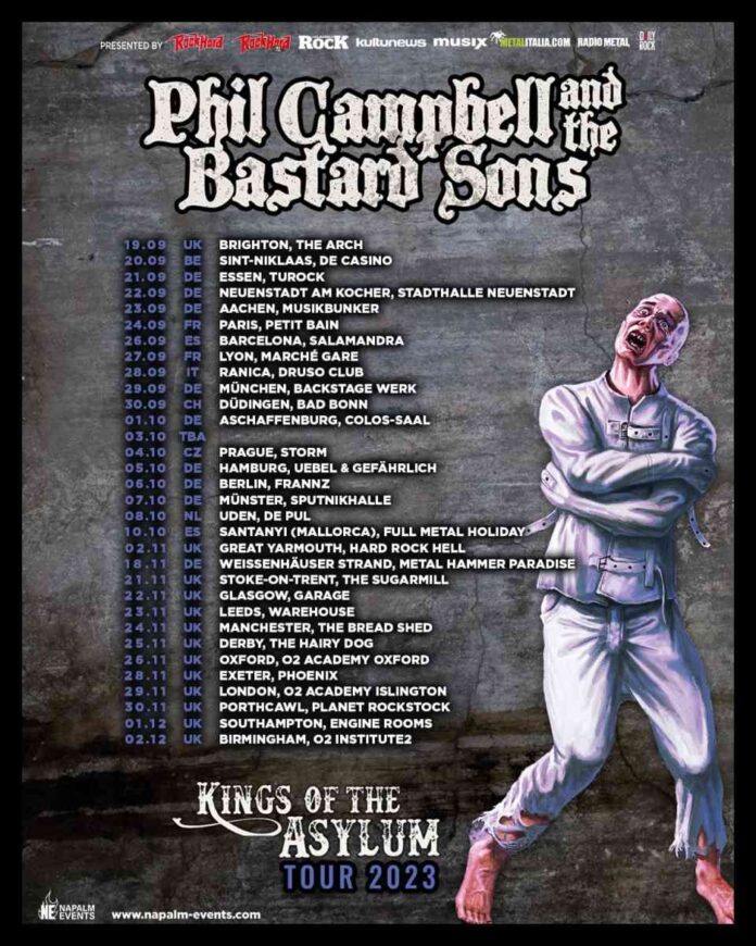 PHIL CAMPBELL AND THE-BASTARD SONS - tour flyer 2023