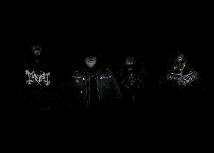 photo of finish death metal band wounded in forest
