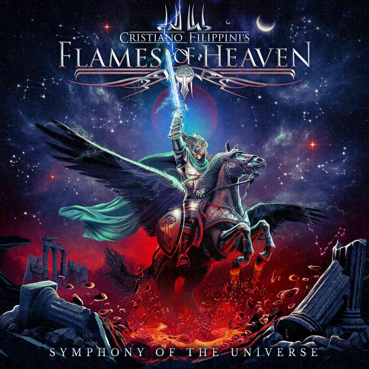 Cristiano Filippinis FLAMES Of HEAVEN Symphony Of The Universe artwork Cristiano Filippinis FLAMES Of HEAVEN Symphony Of The Universe album cover