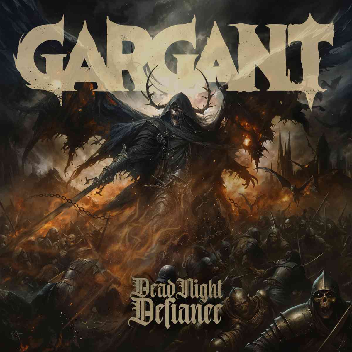 GARGANT – Dead Night Defiance GARGANT – Dead Night Defiance Cover Artwork, Heavy und Power Metal Album