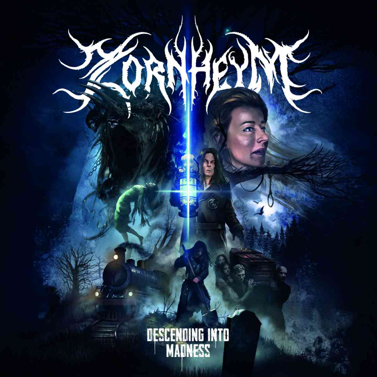 ZORNHEYM – Descending Into Madness – Cover Artwork ZORNHEYM – Descending Into Madness Cover Artwork, düsteres Symphonic/Melodic Black/Death Metal Album